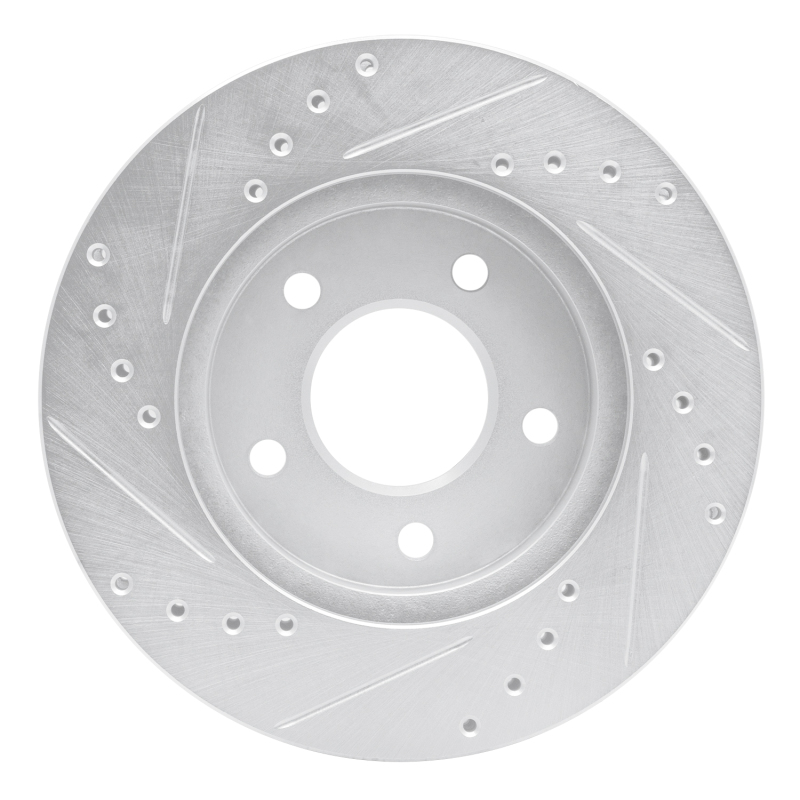 Buick Rendezvous Brake Rotor (1) - Front Right - R1 Concepts - Drilled & Slotted - Silver - `01-`07